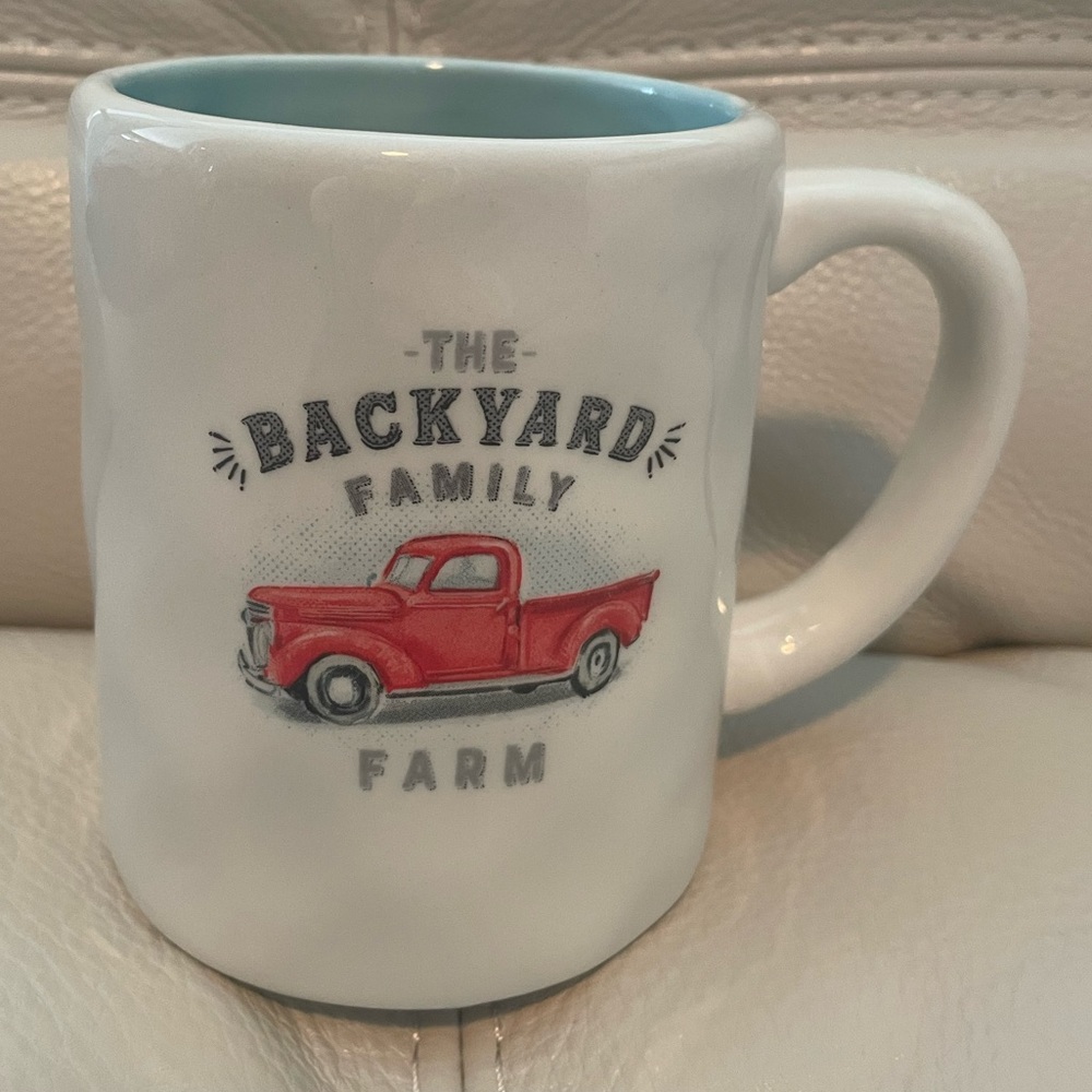 Backyard Family Farm Mug Red Truck NWT Chad Barrett Lang 12oz Washable